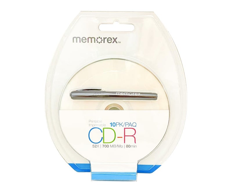 Memorex 52X Write-Once CD-r 80 with White Ink Jet Printable Surface - Image 1